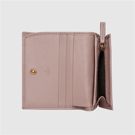 gucci card case wallet dusty pink|Gucci wallet with coin pouch.